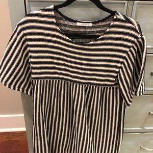 Zara Navy Striped Tunic Dress